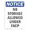 Signmission OSHA Notice, 5" Height, No Storage Allowed Under Facp Sign, 5" X 3.5", Portrait OS-NS-D-35-V-14858 - alternate 1